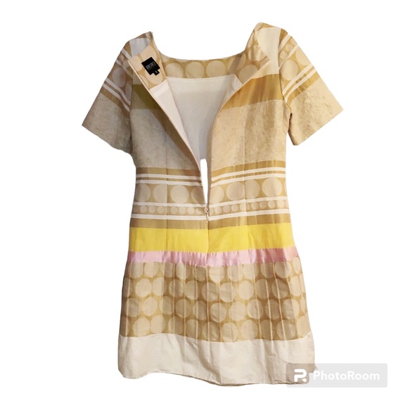 Bigio Collection Yellow, multi print retro 60’s style day dress US made - Picture 3 of 5